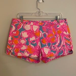 Lilly Pulitzer Adie Short sz6 print shorely blue feeling tanked VGUC style 11580